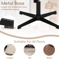 Criss Cross Legged Chair, Armless Vanity Chair, Comfy Wide Desk Chair for Home, Vanity Room, Bedroom, Office - Image 6