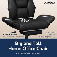Cross Legged Office Chair with Arms, Criss Cross Desk Chair, High Bcak Big and Tall Office Chair with Foot Rest, Reversible Armrests & Wide Seat Reclining Desk Chair, Black - Image 5