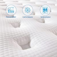 Rimensy King Mattress, 14 Inch Hybrid Mattress in a Box, Gel Foam Mattress, Individually Wrapped Pocket Coils Innerspring Mattress, Support & Pressure Relief, Medium, 76"*80"*14" - Image 4