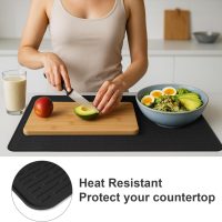 Stove Top Cover for Electric Stove - Food Grade Ceramic Stove top Cover, Silicone XXL Dish Drying Mat, Glass Cooktop Covers, Flat RV Range top Mats (Black,30x21) - Image 5