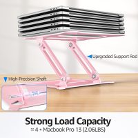 Urmust Laptop Stand for Desk Aluminum Computer Stand Riser Holder for Laptop Compatible with MacBook Air Pro, Dell, HP, Lenovo Samsung, Alienware All Laptops 11-15.6"(Pink) - Image 5