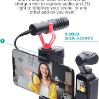 Movo OPR-50 Smartphone Video Rig Compatible with DJI OSMO Pocket 1, 2 - Includes Mount and 2X Shoe Mount for Microphone, Light, and More - Phone Stabilizer for Video Recording - Image 2