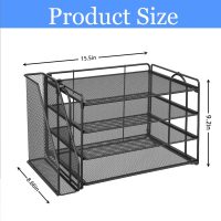 gianotter 4-Tier Paper Organizer With Magazine Holder, Desk Organizers and Accessories, Desk Accessories & Workspace Organizers, File Organizer for Office Supplies Storag (Black) - Image 5