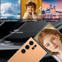 Unlocked Cell Phones S24 Ultra Smartphone Android 13 Unlocked Phones 8+256GB 6.8" HD Screen Dual SIM 108MP+48MP Camera 6800 mAh and Built-in Pen (Sunset Oranges) - Image 5
