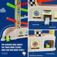 Montessori Toys for 2 3 Year Old Boys Toddlers, Car Ramp Toys with 6 Cars & Race Tracks, Garages and Parking Lots, Ramp Racer Toy Gift for Boys Girls Age 18 Months and Up, Multicolor - Image 5
