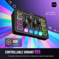 FIFINE Gaming Audio Mixer, Streaming RGB PC Mixer with XLR Microphone Interface, Individual Control, Volume Fader, Mute Button, 48V Phantom Power, for Podcast/Recording/Vocal/Game Voice-AmpliGame SC3 - Image 6