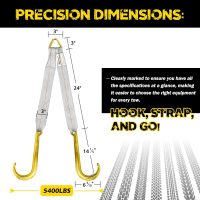 Tow Straps V Bridle w/ 15'' J Hooks | 3" x 24'' Recovery V Strap for Car Hauler, Wrecker Rollback | 5400 lbs Working Load | Heavy Duty Tow Straps with Hooks for Towing and Recovery - Image 7