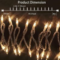 Christmas Lights 100 Count Mini Clear Lights 21ft White Wire Christmas Tree String Lights Set for Outdoor Indoor Christmas Decorations Wedding Decorations Valentines Day Decor,UL Certified (21feet) - Image 2
