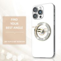 Magnetic Phone Ring Holder for MagSafe, Magnetic Phone Grip for iPhone, Compatible with iPhone MagSafe Wireless Charging. (Glitter Gold) - Image 5