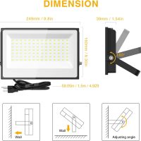 Onforu 120W Flood Lights Outdoor, 12000lm Bright LED Work Light with Plug, 6500K Daylight White LED Flood Lighting, IP66 Waterproof Security Yard Lights for Yard Garage Stadium 2 Pack - Image 7