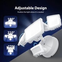 Onforu 65W LED Flood Light Motion Sensor Outdoor, 6500lm Security Light with Three Head, IP65 Waterproof Exterior Floodlight, 6500k Wall Light for Entryways Stairs Yard Garage - Image 7