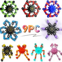 Transformable Fidget Spinners,Funny Stress Relief Sensory Fidget Toys,Deformable Chain DIY Robot Fingertip Gyros Toys Birthday Party Favors Easter Basket Stocking Stuffers for Kids and Adults (9PC) - Image 8