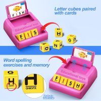 Montessori Matching Letter Game for Kids Ages 3-8 | Educational Learning Spelling Toys with Storage Function | Christmas Birthday Gifts for 3 4 5 6 Year Old Boys & Girls | Larger Pink (50% Bigger) - Image 3