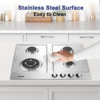 24 inch Gas Cooktop, 4 Burners Bulit-in Gas Stove 27400BTU with Thermocouple Protection,Easy Knob Control,NG/LPG Convertible Stainless Steel Easy Clean for Kitchen - Image 5