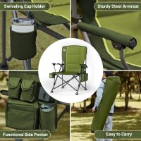 TIMBER RIDGE Oversized Folding Camping Chair High Back Heavy Duty for Adults Support up to 500lbs with Cup Holder, Side Pocket Cooler Bag - Image 9