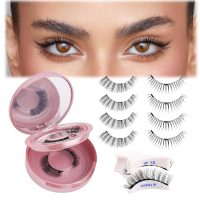 FADLASH Magnetic Eyelashes Natural Look 2 Pairs Fluffy False Eyelashes Reusable Magnetic Lashes Kit with Applicator No Glue Needed Easy to Wear and Remove (604+079) - Image 6