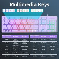 Camiysn Creamy Gaming Keyboard and Mouse, Purple 104 Keys RGB and 6 Speed RGB Mouse Combo, Pudding Keycaps Silent Computer Keyboard for Computer/PC/Laptop/Mac/Windows/Office - Image 2