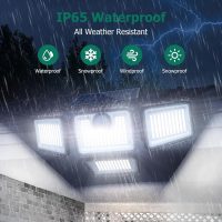 4500LM Solar Lights Outdoor, 4 Adjustable Heads Motion Sensor Lights, 3 Mode, 6500K, IP65 Waterproof Solar Security Wall Lights, Remote Control Flood Lights, Graden, Outside, Backyard, 2 Pack - Image 5