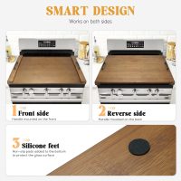 Noodle Board Stove Cover with Handles, Multiple Stove Top Cover Board for Electric/Gas Stove Top(Retro Brown) - Image 5