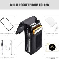Dual Phone Holster, Large Smartphone Pouch, Belt Clip Tool Pouch, Multi-Purpose Tactical Cellphone Holder for Working, Hiking, Camping, Barbecue, Rescue (XL) - Image 3