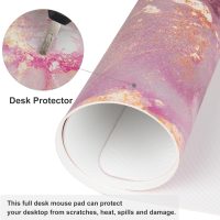 QIYI Large Mouse Pad, Cute Pink Desk Mat for Desktop, Women Girls PU Leather Desk Pad Waterproof Gaming Mousepad, Rose Gold Marble Computer Protector Writing Pad for School Office Home 31.5" x 15.7" - Image 5