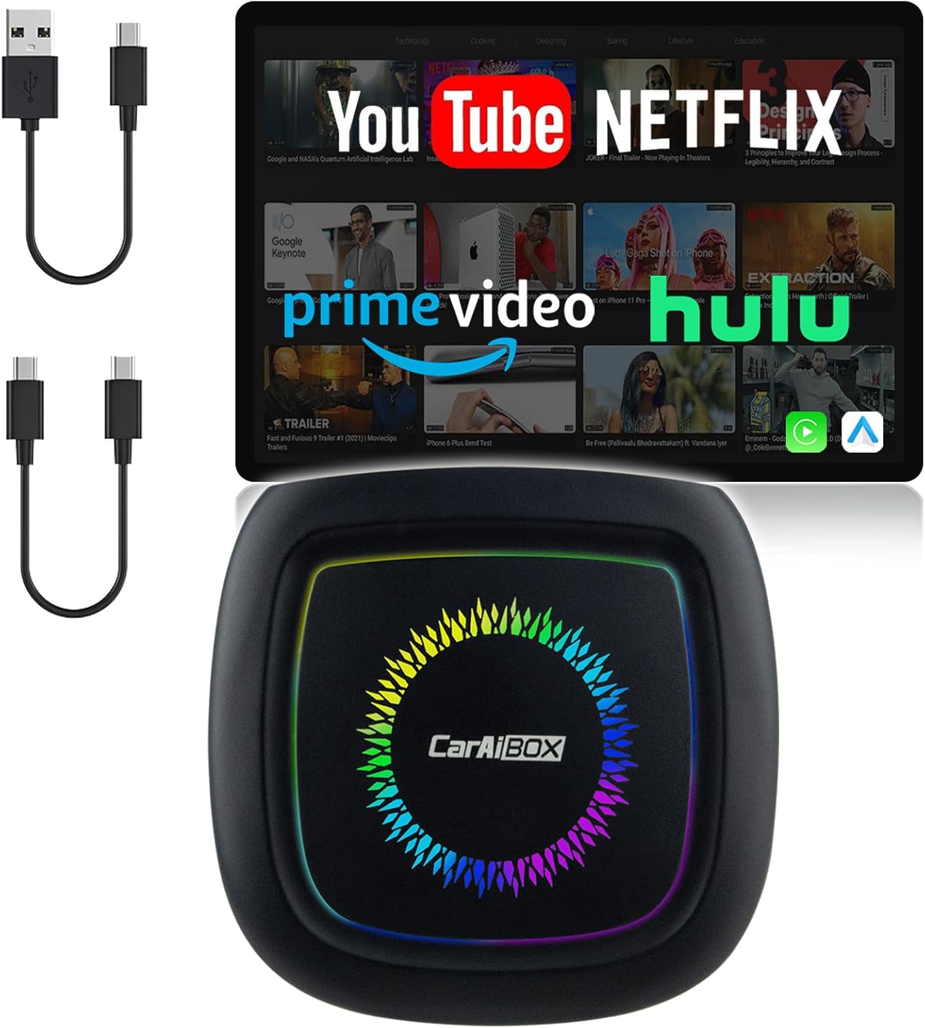 Magic Box 3.0 Pro – Qualcomm Snapdragon Multi-Core, Support Netflix/YouTube/Hulu/Prime Video/256G TF Card etc., Streaming Video Box with Wireless CarPlay & Android Auto Adapter