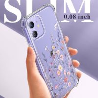 GVIEWIN for iPhone 12 Case and iPhone 12 Pro Case with Screen Protector + Camera Lens Protector, Clear Flexible TPU Shockproof Cover Women Girls Flower Pattern Phone Case 6.1 (Floratopia/Colorful) - Image 6