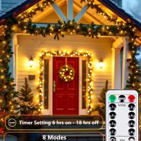 4 Pack 100 LED Fairy Lights Battery Operated with Remote, 33FT Waterproof Twinkle Lights with Timer & 8 Modes, Fairy String Light Outdoor Indoor for Bedroom Classroom DIY Christmas Decor (Warm White) - Image 3