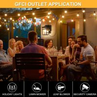 Porch Light with GFCI Outlet Built in, Dusk to Dawn Outdoor Lighting with Outlet, Waterproof Anti-Rust Alunmium Exterior Wall Mount Fixture, Outside Light for House Garage Front Door, Bulb Included - Image 6