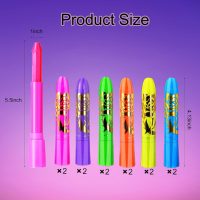 12 PCS Glow Face Body Paint, Glow In The Dark Under UV Black Light Sticks Makeup Neon Face Painting Kits for Adult Halloween Festival Accessory Glow Party Supplies - Image 2