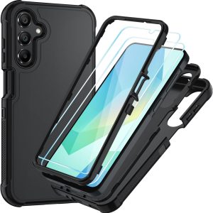for Samsung Galaxy A16 5G Case : 3-Layer Shockproof Phone Cover with HD Screen Protector,Hybrid Protective Military-Grade Drop Protection for Galaxy A16 5G Phone Case (Black/Black)