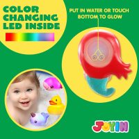 JOYIN 12 PCS Light Up Bath Toys, Toddler Flashing Colourful LED Bathtub Mermaid Toy, Baby Bathtime Floating Rubber Shower Gifts for Infant Kids Boy Girl Valentines Easter Gifts Swimming Pool Party - Image 3
