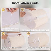 Beige Linen Tall Drum Lampshade, 10" Top x 10" Bottom x 13" High Lamp Shade, Lamp Shade Replacement for Table and Floor Lamps, Pendant Light, Handcrafted Lampshade, Easy Assembly - Image 6