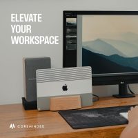Adjustable Vertical Laptop Stand for Desk, Wooden Laptop Holder, MacBook Pro Stand, Wood Mac Air Dock (Solid Oak) - Image 9