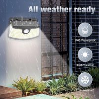 Aootek New Solar Motion Sensor Lights 120 LEDs with Lights Reflector,270° Wide Angle, IP65 Waterproof, Step Lights for Front Door, Yard, Garage, Deck (Front Button 6-Pack) - Image 2