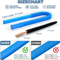 2 Pieces Dryer Vent Cleaner Kit Compatible with All Vacuum Cleaner, Dryer Lint Brush and Vacuum Hose Attachment with Stretch Universal Connector, Quickly Lint Remover - Image 6