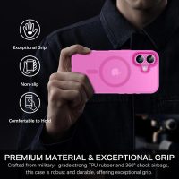 BENTOBEN Compatible with iPhone 16 Plus Case for Magnetic iPhone 16 Plus Phone Case [Compatible with Magsafe] Slim Translucent Matte Shockproof Bumper Drop Protection Girl Women Boy Cover, New Pink - Image 4