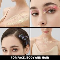 Teenitor 6 Colors Glow in The Dark Glitter Gel, Face Glitter Gel, Body Glitter Hair Glitter for Halloween Makeup UV Black Light Party Cheer Raves Festivals - Image 5