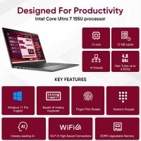 Dell Latitude 3550 Business Laptop Computer 15.6" FHD, Intel 12-Core Ultra 7 155U (Beat i7-1355U), 64GB DDR5 RAM, 2TB PCIe SSD, WiFi 6, BT 5.3, Backlit Keyboard, Fingerprint Reader, Windows 11 Pro - Image 2