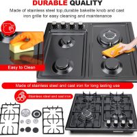 FORIMO Gas Cooktop 22Inch，Built in Gas Cooktop 4 Burners Stainless Steel Stove with NG/LPG Conversion Kit Thermocouple Protection and Easy to Clean - Image 5