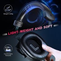 FIFINE PC Gaming Headset, USB Headset with 7.1 Surround Sound, Detachable Microphone, Control Box, 3.5mm Headphones Jack, Over-Ear Wired Headphones for PS5/Xbox/Switch, Black-AmpliGame H9 - Image 4