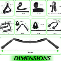 Cable Machine Attachment Set for Gym, LAT Pulldown Attachments, Cable Machine Accessories with Curl Pulldown Bar, Tricep Pull Down Attachment, V Bar, Fitness Equipment Cable Accessories for Home Gym - Image 7