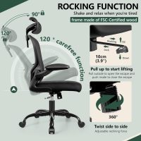 FelixKing Office Chair Ergonomic Desk Chair with Headrest, High Back Computer with Adjustable Lumbar Support and Wheels,Executive Swivel Comfy with flip-up Armrests for Home Office - Image 6