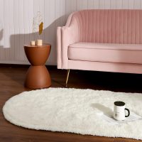 Softlife Fluffy Rugs for Bedroom, Shag Cute Area Rug for Girls/Boys and Kids Baby Room Home Decor, 2.6 x 5.3 Feet Oval Indoor Carpet for Nursery Dorm Living Room, Creamy - Image 5