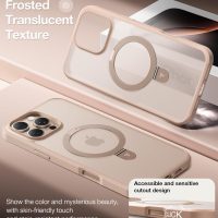 TORRAS Desert Titanium for iPhone 16 Pro Max Case, [Military Grade Drop Tested][Fit for MagSafe] [Built-in Stand] Translucent Slim Soft Edge Case for iPhone 16 Pro Max 6.9" 2024, Rose Gold - Image 2