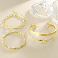 Gold Bracelets for Women Bracelet Stack Gold Bangles Jewelry Set for Women Men - Image 2