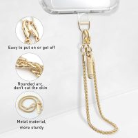 Phone Chain Wristlet Detachable Phone Strap Wrist with 1*Wrist Strap & 2* Tether Tabs for iPhone and Smartphones Gold - Image 4