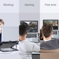 ICE COOREL Laptop Cooling Pad with 6 Cooling Fans, Cooling Pad for Laptop Fan 13-15.6 Inch, Laptop Cooler Stand with 6 Height Adjustable, Notebook Cooler Pad with Two USB Port - Image 8