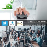 WisFox 2.4G Wireless Mouse for Laptop, Ergonomic Computer Mouse with USB Receiver and Type-C Adapter, 3 Adjustable Levels DPI, 6 Button Cordless Wireless Mice (Grey, 1 Pack) - Image 7