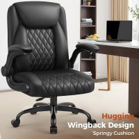 COMHOMA Leather Office Chair Ergonomic Computer Gaming Chair with Comfy Back Support, Executive Mid-Back,Small Gmaing Chair with Adjustable Armrests, for Short People Use, Rolling Swivel for Adults - Image 3